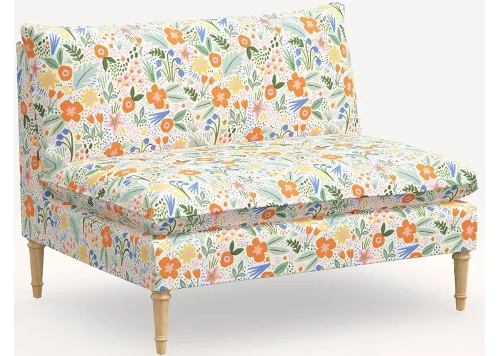 Rifle Paper Co. Louie Multi Color Floral Armless Loveseat