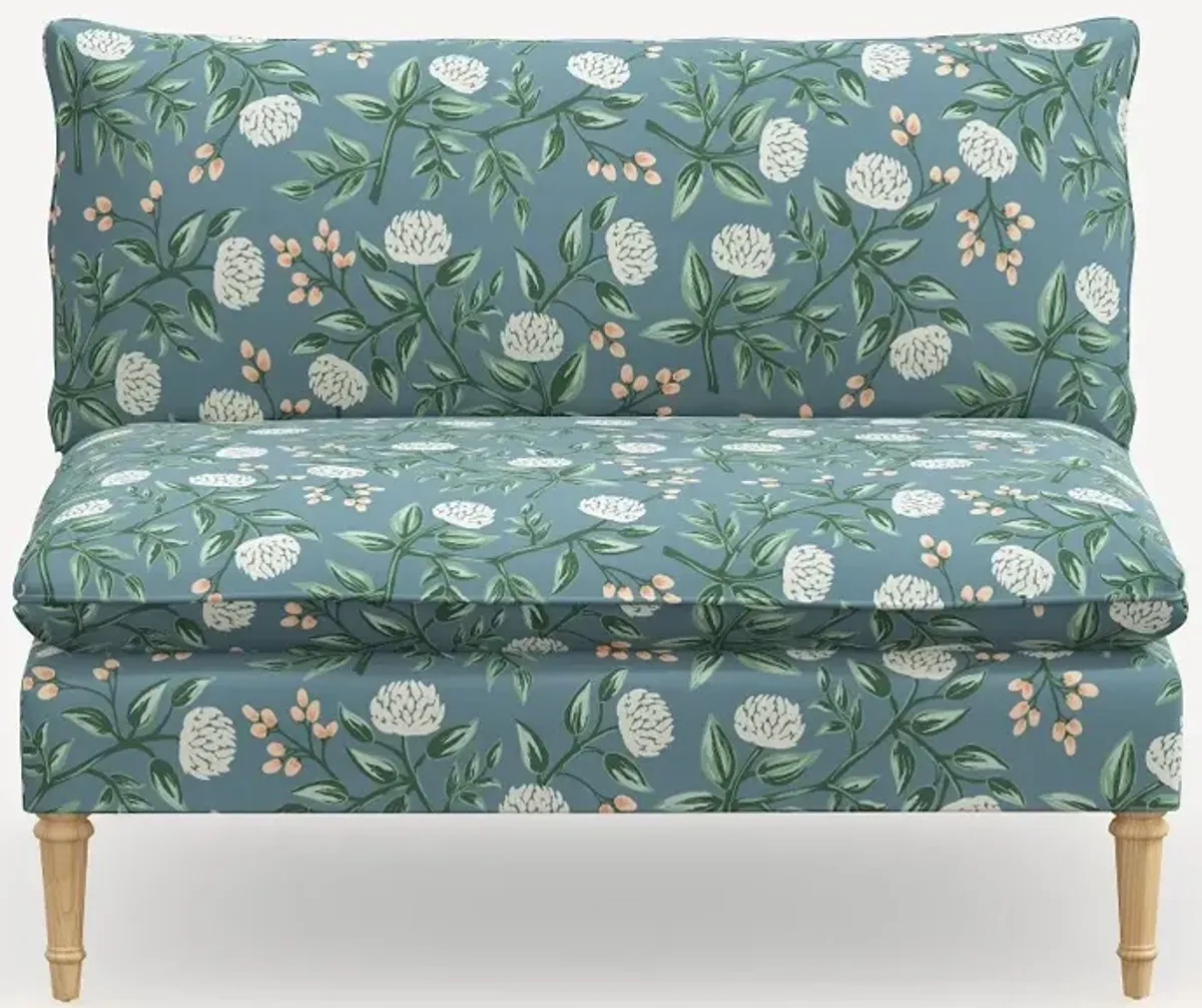 Rifle Paper Co. Louie Emerald Peonies Armless Loveseat