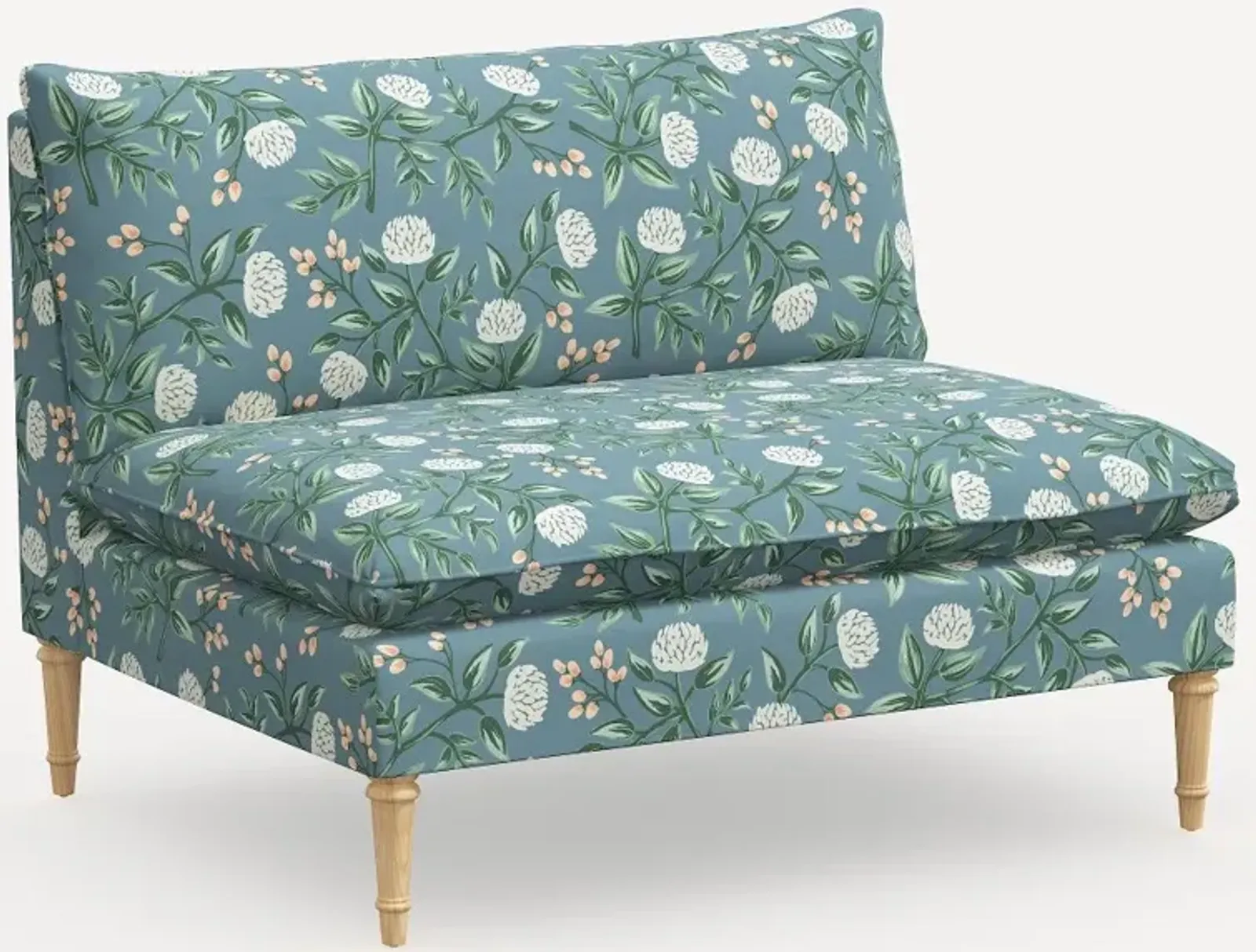 Rifle Paper Co. Louie Emerald Peonies Armless Loveseat