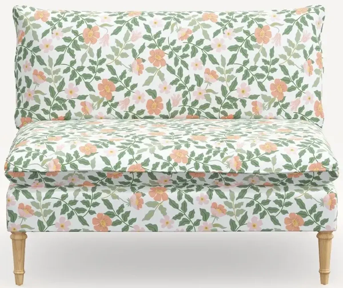 Rifle Paper Co. Louie Primrose Blush Armless Loveseat