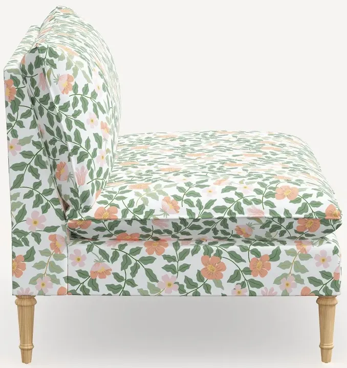 Rifle Paper Co. Louie Primrose Blush Armless Loveseat