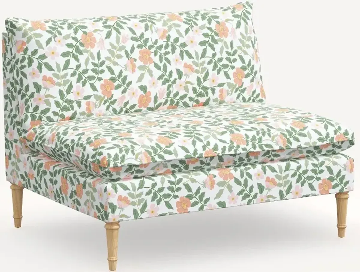 Rifle Paper Co. Louie Primrose Blush Armless Loveseat