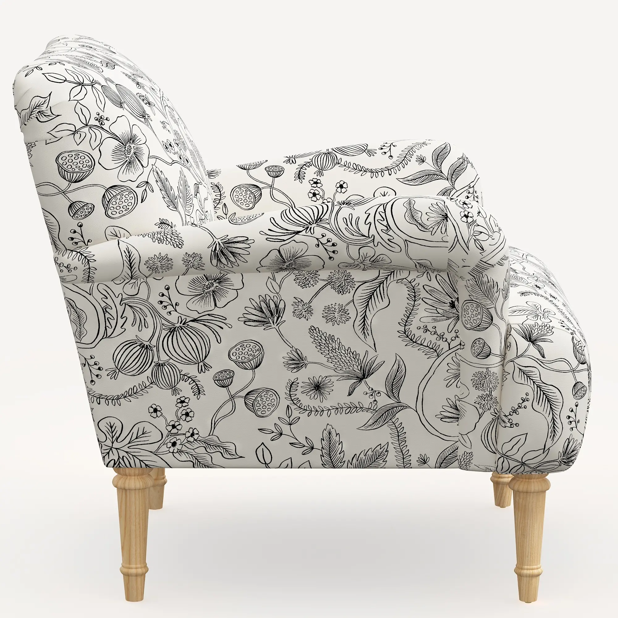 Rifle Paper Co. Bristol Aviary Cream & Black Accent Chair