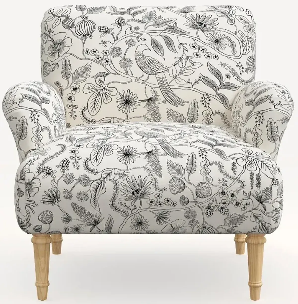 Rifle Paper Co. Bristol Aviary Cream & Black Accent Chair