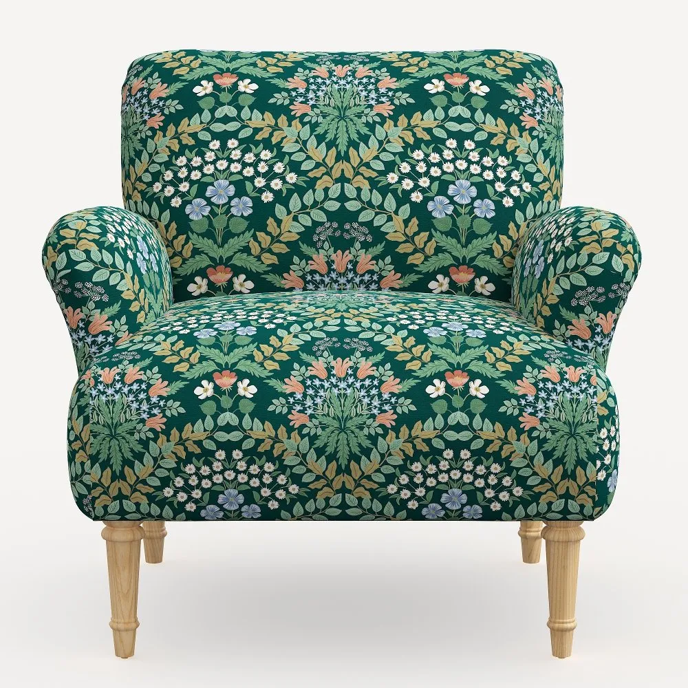 Rifle Paper Co. Bristol Bramble Emerald Accent Chair