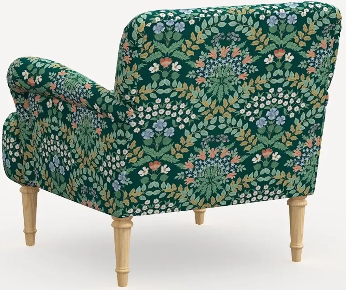 Rifle Paper Co. Bristol Bramble Emerald Accent Chair