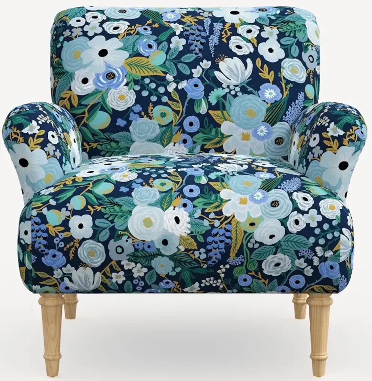 Rifle Paper Co. Bristol Garden Party Blue Accent Chair