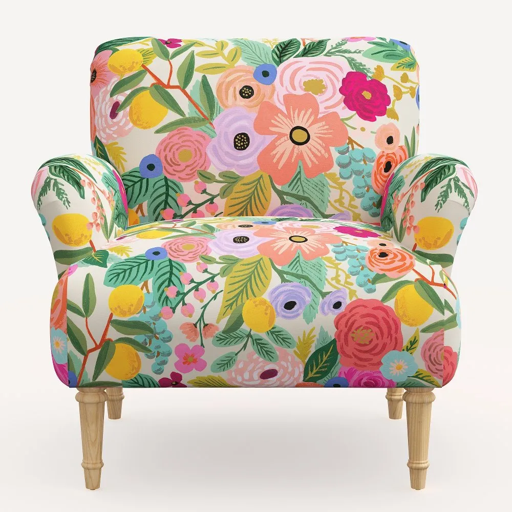 Rifle Paper Co. Bristol Garden Party Pink Accent Chair