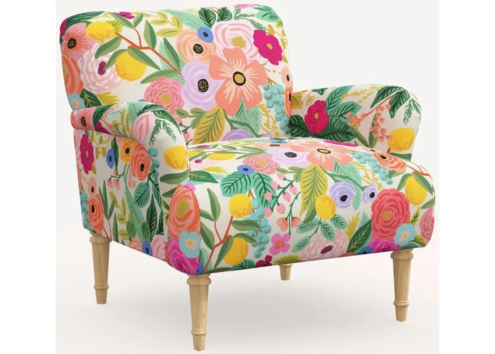 Rifle Paper Co. Bristol Garden Party Pink Accent Chair