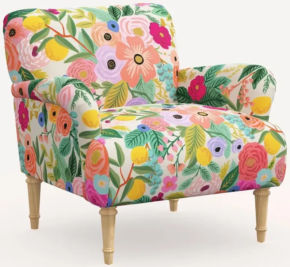 Rifle Paper Co. Bristol Garden Party Pink Accent Chair