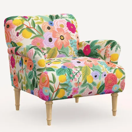 Rifle Paper Co. Bristol Garden Party Pink Accent Chair