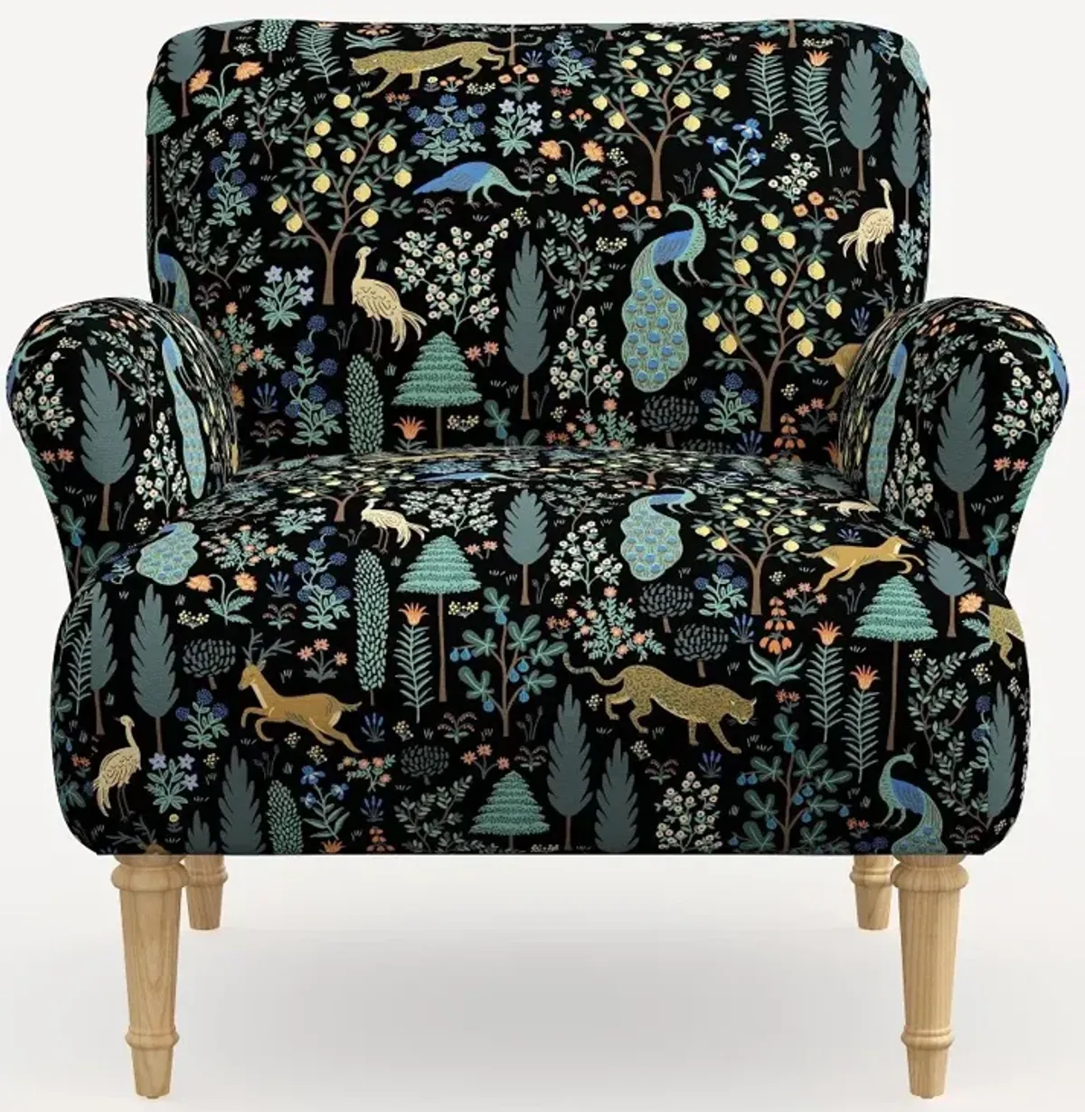 Rifle Paper Co. Bristol Menagerie Black Accent Chair