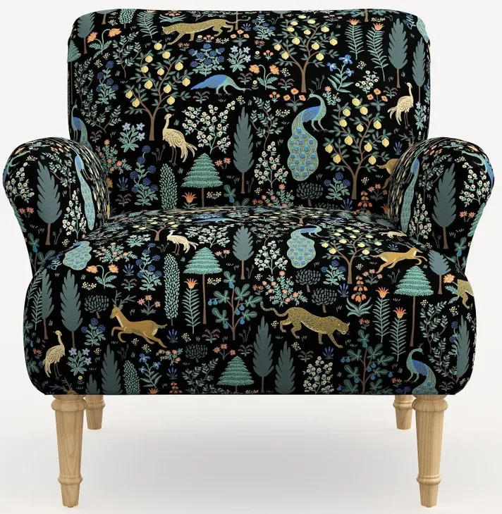 Rifle Paper Co. Bristol Menagerie Black Accent Chair