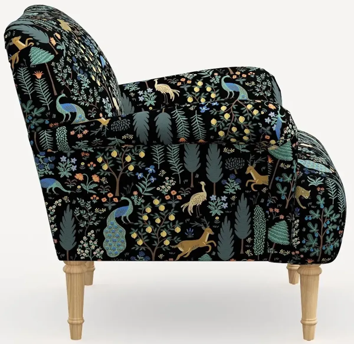 Rifle Paper Co. Bristol Menagerie Black Accent Chair