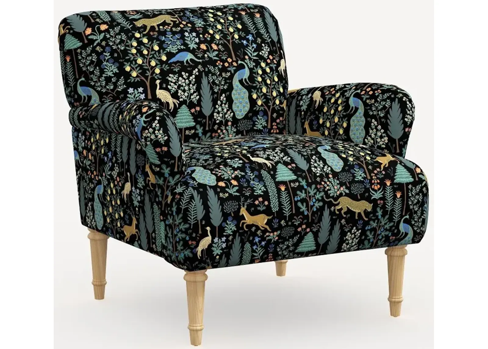 Rifle Paper Co. Bristol Menagerie Black Accent Chair