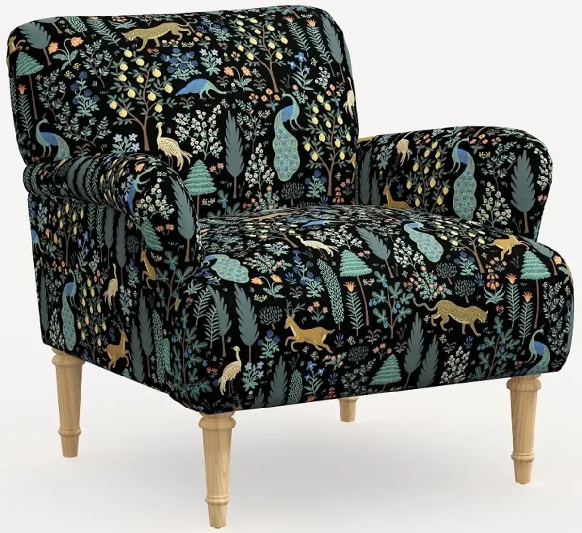 Rifle Paper Co. Bristol Menagerie Black Accent Chair