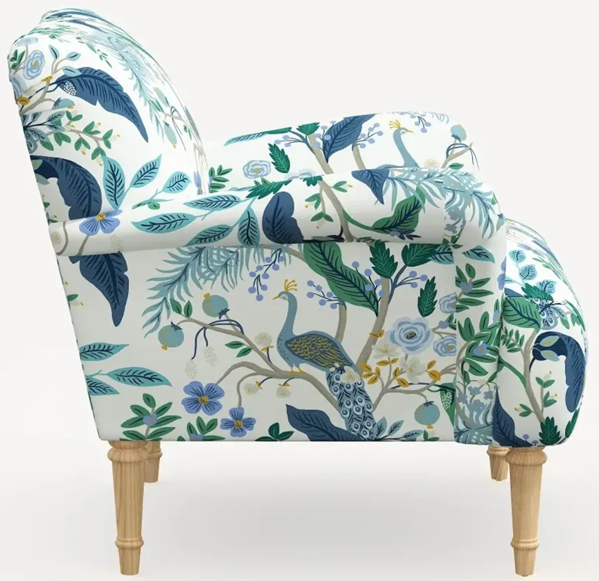 Rifle Paper Co. Bristol Blue Peacock Accent Chair