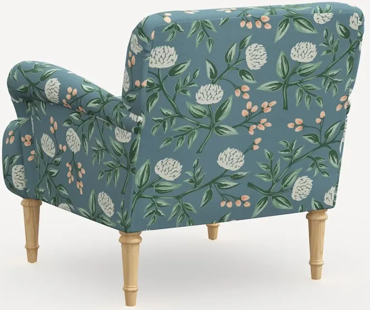 Rifle Paper Co. Bristol Emerald Peonies Accent Chair