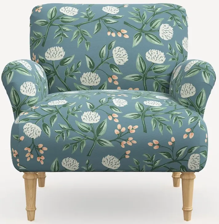 Rifle Paper Co. Bristol Emerald Peonies Accent Chair