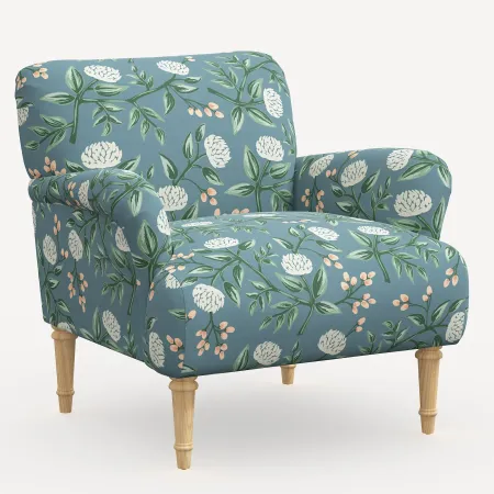 Rifle Paper Co. Bristol Emerald Peonies Accent Chair