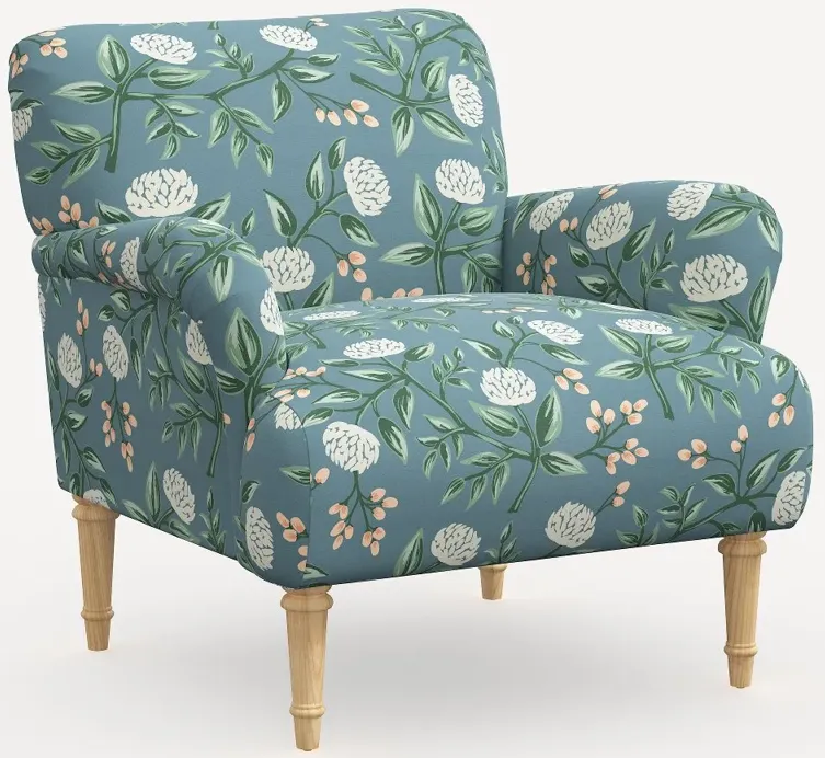 Rifle Paper Co. Bristol Emerald Peonies Accent Chair