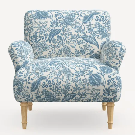 Rifle Paper Co. Bristol Blue Pomegranate Accent Chair