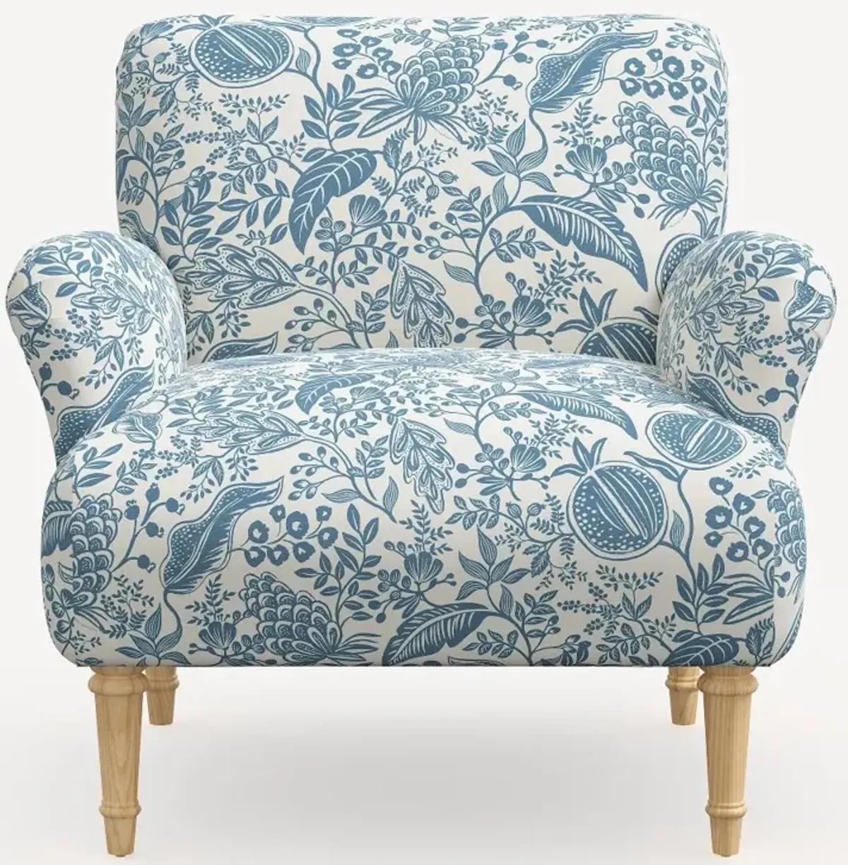 Rifle Paper Co. Bristol Blue Pomegranate Accent Chair