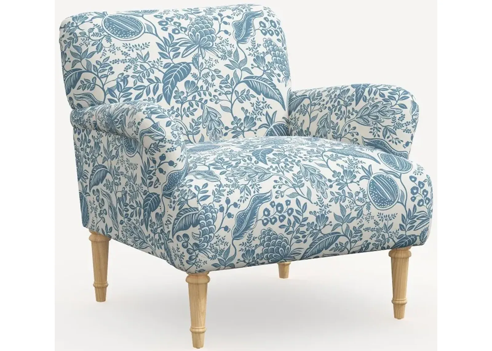 Rifle Paper Co. Bristol Blue Pomegranate Accent Chair