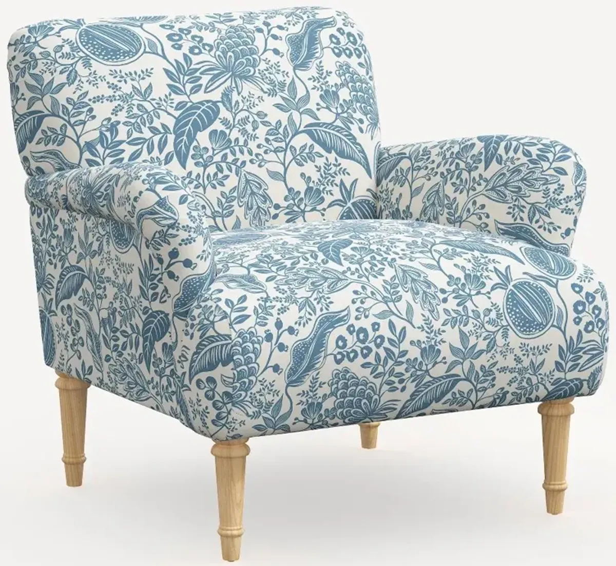 Rifle Paper Co. Bristol Blue Pomegranate Accent Chair