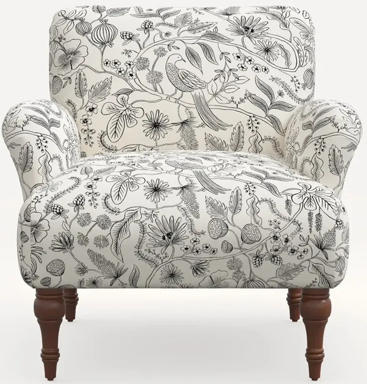 Rifle Paper Co. Bristol Aviary Cream & Black Accent Chair