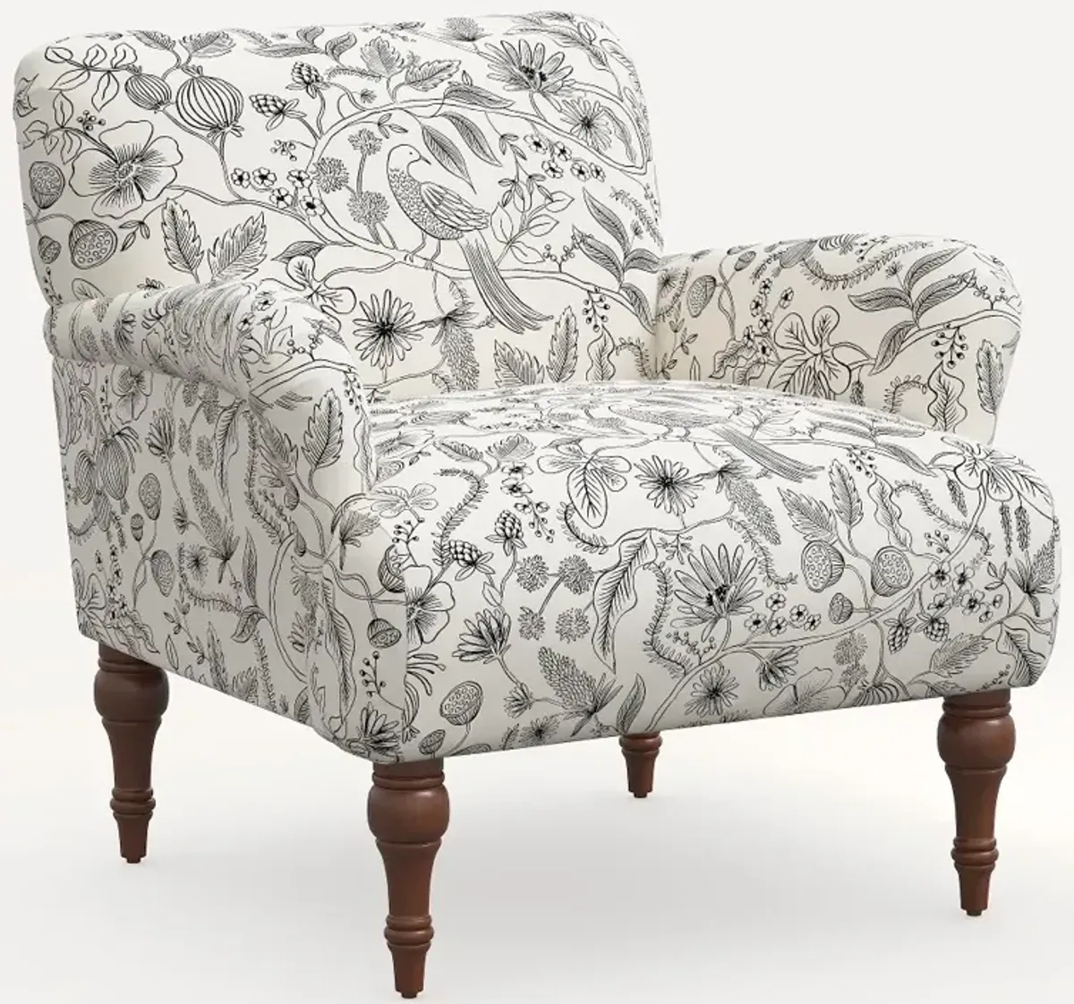 Rifle Paper Co. Bristol Aviary Cream & Black Accent Chair