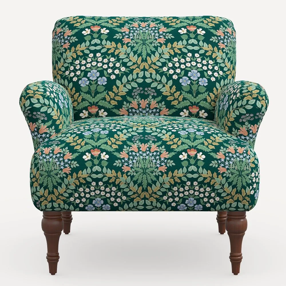 Rifle Paper Co. Bristol Bramble Emerald Accent Chair