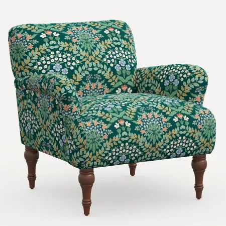 Rifle Paper Co. Bristol Bramble Emerald Accent Chair