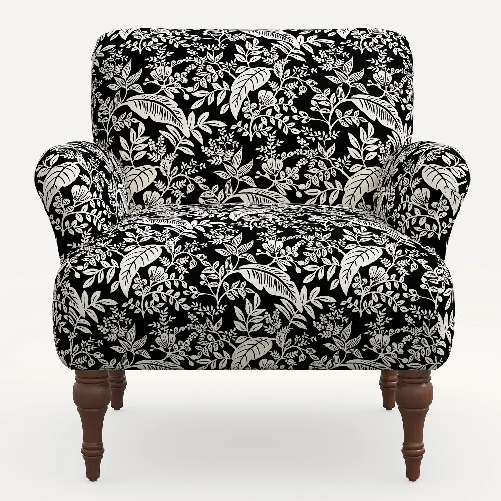 Rifle Paper Co. Bristol Canopy Black & Cream Accent Chair