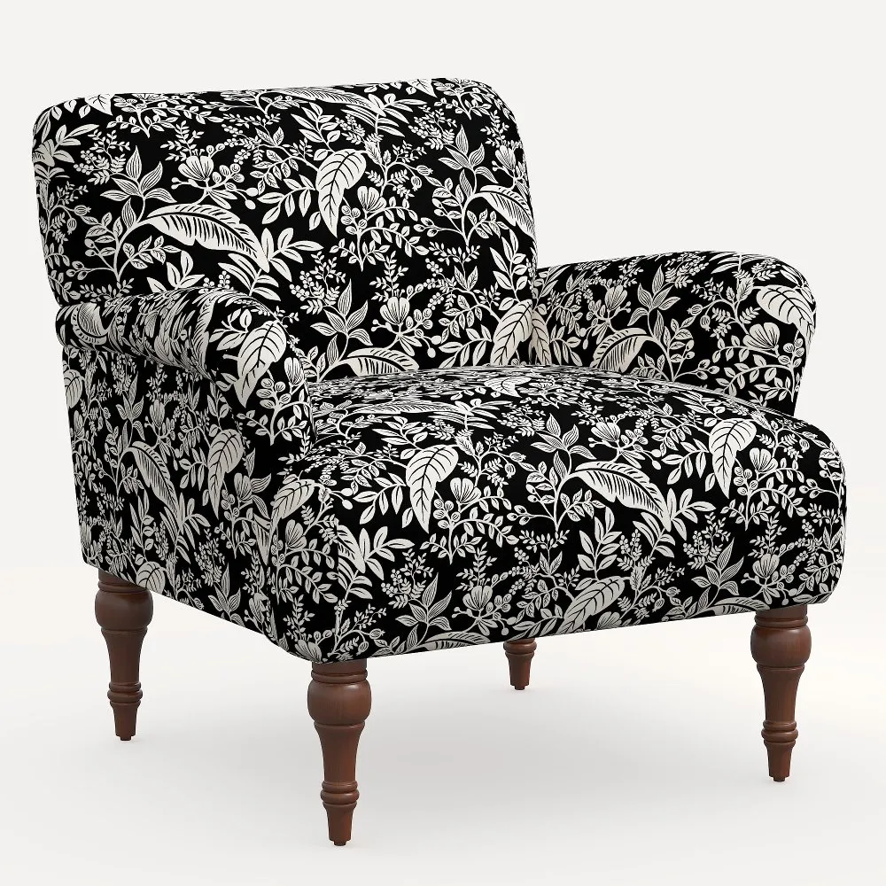 Rifle Paper Co. Bristol Canopy Black & Cream Accent Chair