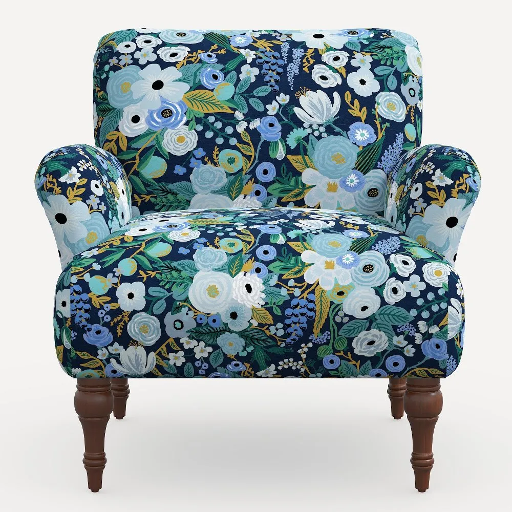 Rifle Paper Co. Bristol Blue Garden Party Accent Chair