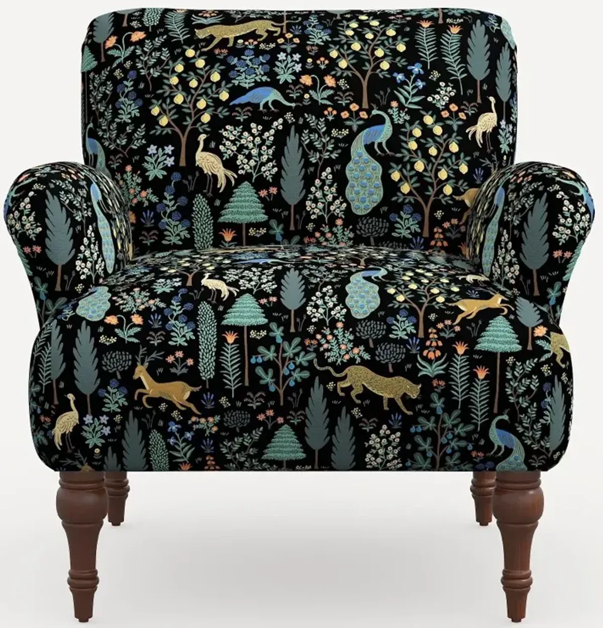 Rifle Paper Co. Bristol Black Menagerie Accent Chair