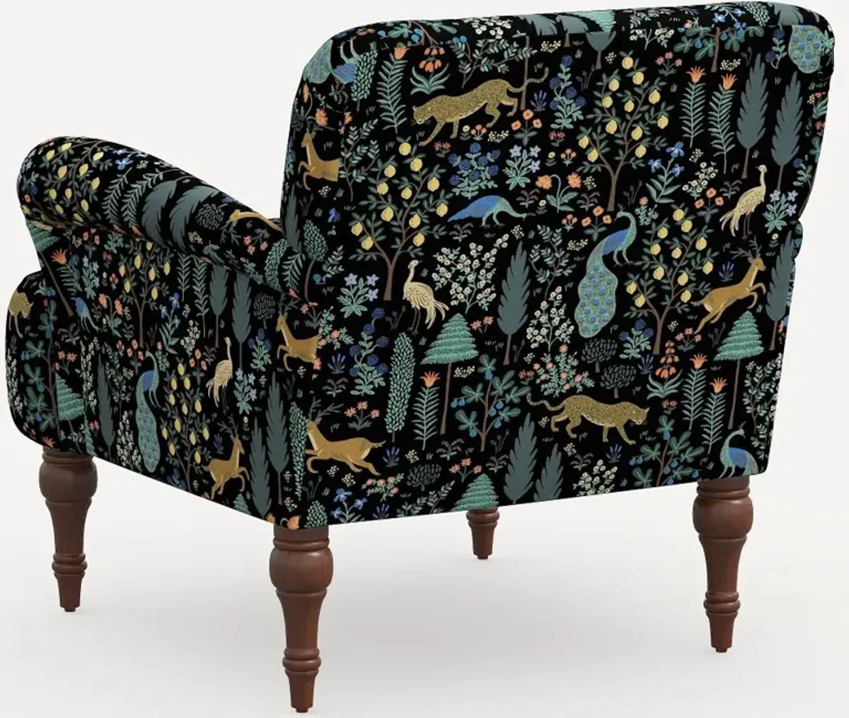 Rifle Paper Co. Bristol Black Menagerie Accent Chair