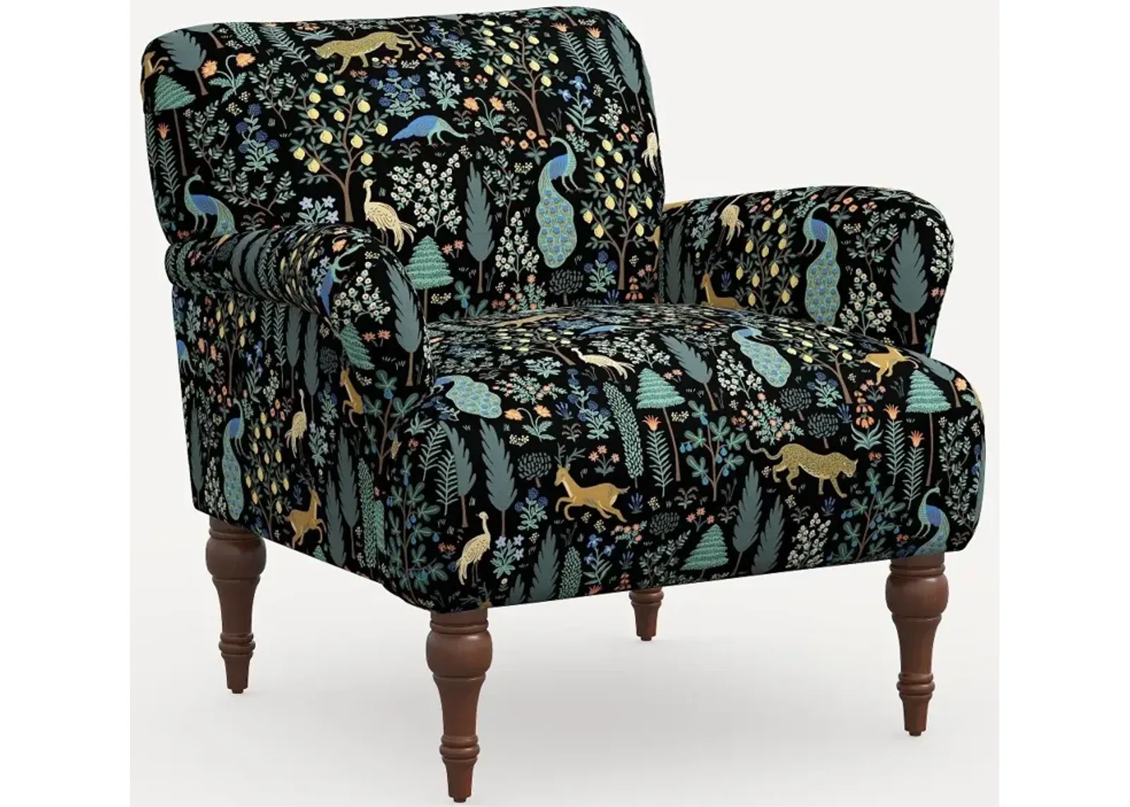 Rifle Paper Co. Bristol Black Menagerie Accent Chair