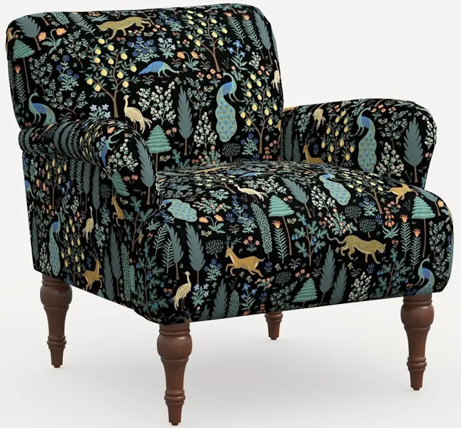 Rifle Paper Co. Bristol Black Menagerie Accent Chair