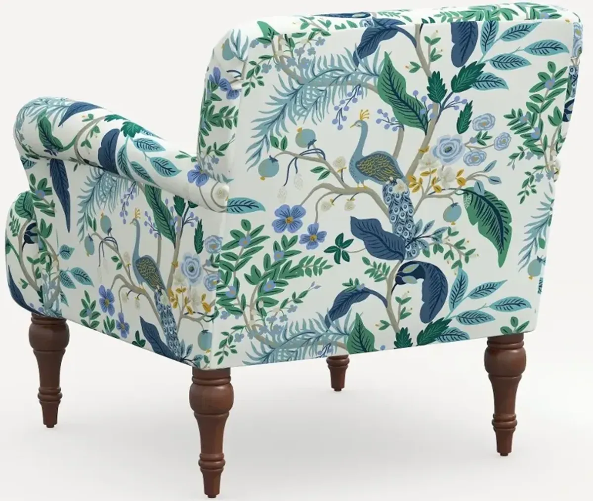 Rifle Paper Co. Bristol Blue Peacock Accent Chair