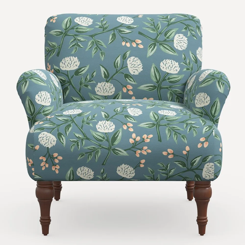 Rifle Paper Co. Bristol Emerald Peonies Accent Chair