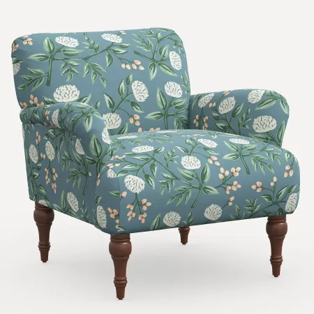 Rifle Paper Co. Bristol Emerald Peonies Accent Chair
