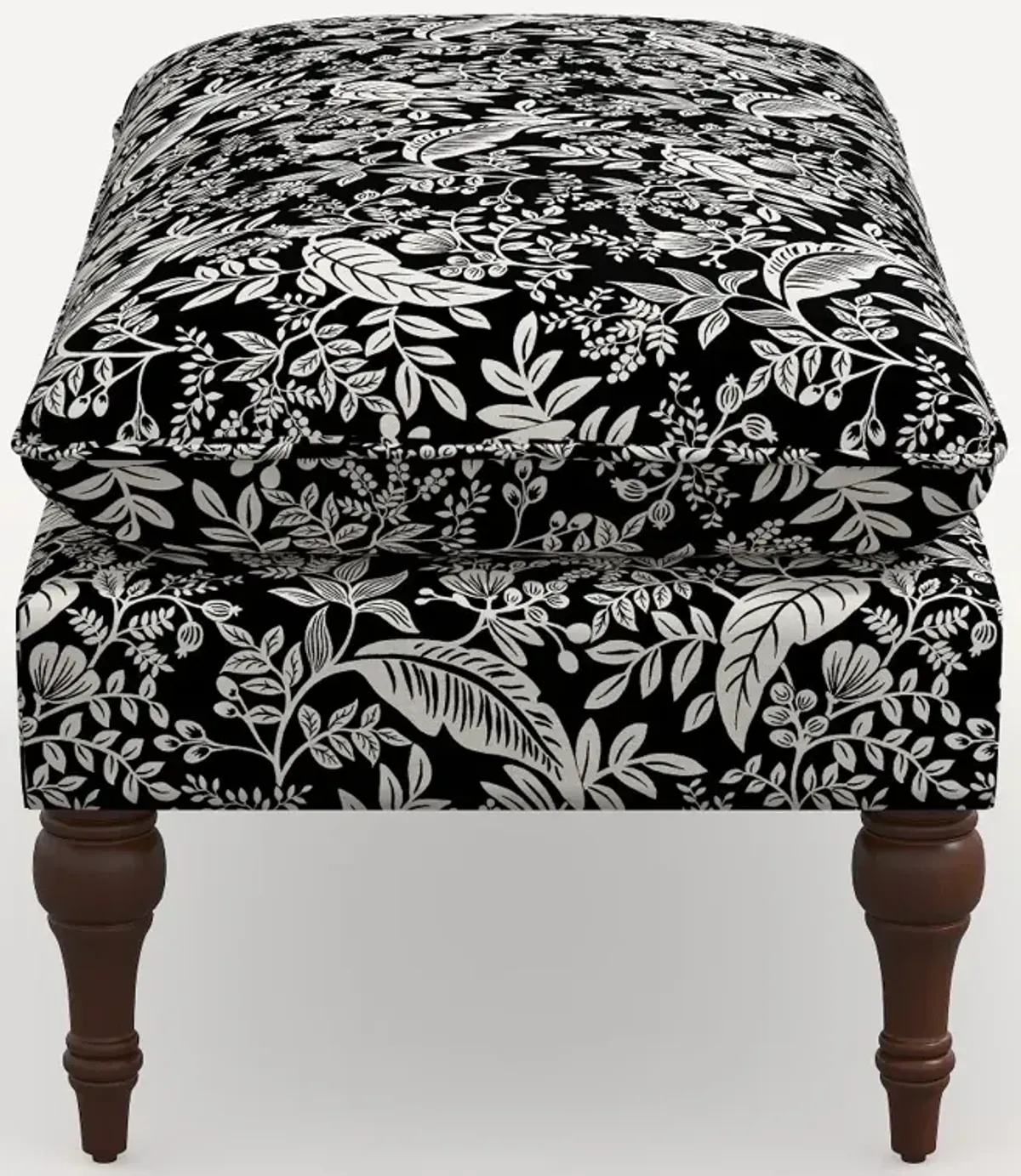 Rifle Paper Co. Flora Canopy Black & Cream Pillowtop Bench