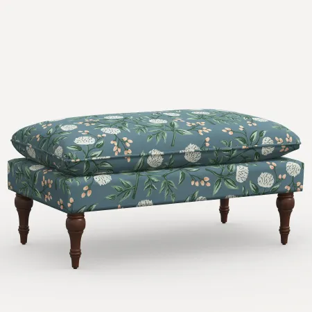 Rifle Paper Co. Flora Emerald Peonies Pillowtop Bench