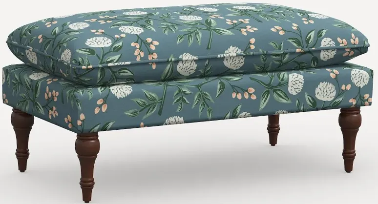 Rifle Paper Co. Flora Emerald Peonies Pillowtop Bench