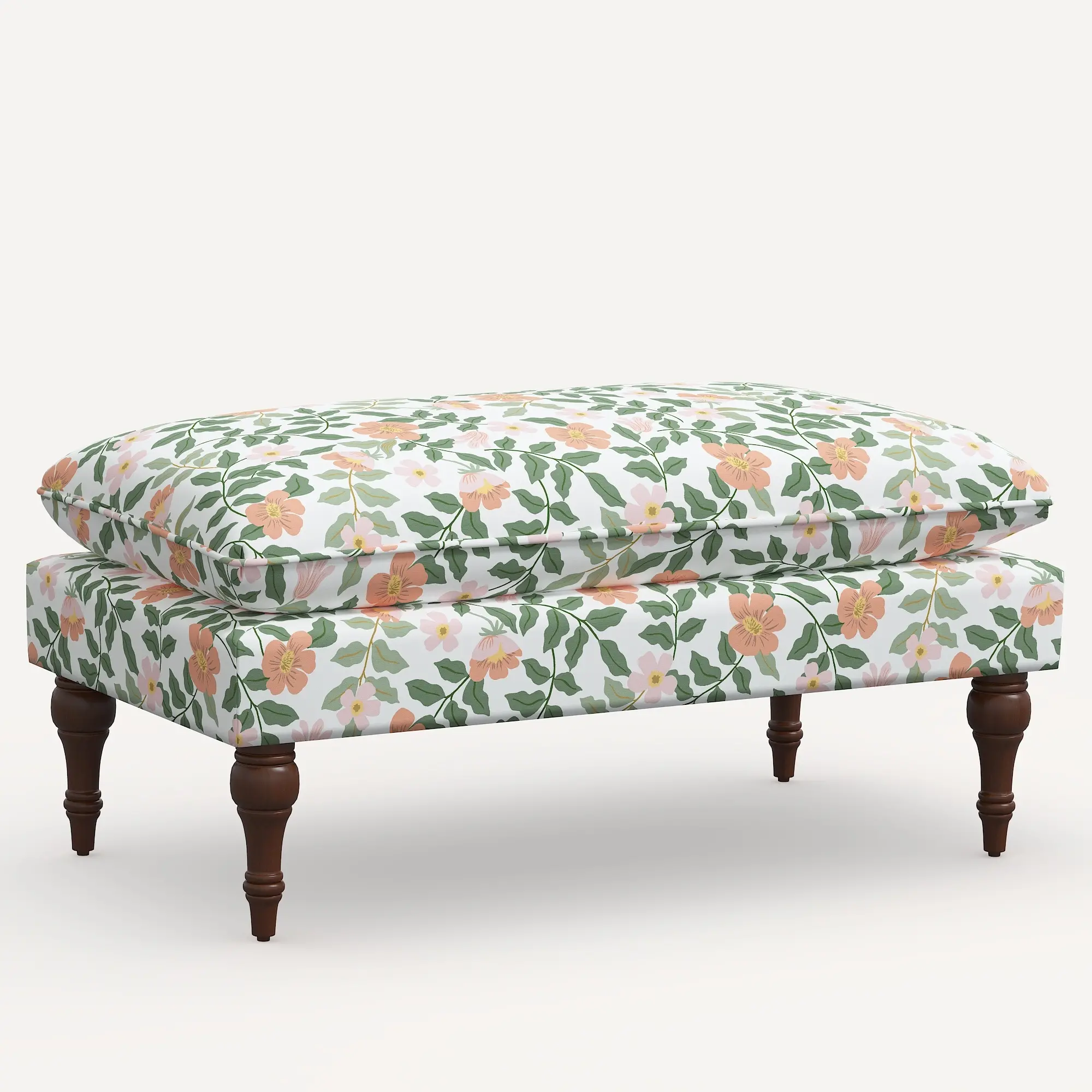 Rifle Paper Co. Flora Primrose Blush Pillowtop Bench