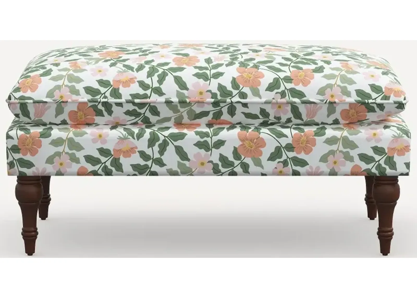 Rifle Paper Co. Flora Primrose Blush Pillowtop Bench