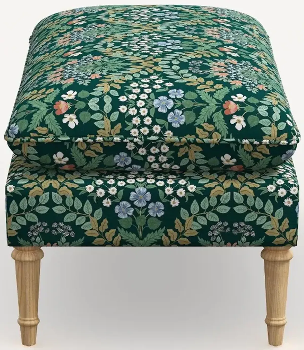 Rifle Paper Co. Flora Bramble Emerald Pillowtop Bench