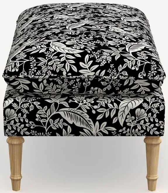 Rifle Paper Co. Flora Canopy Black & Cream Pillowtop Bench